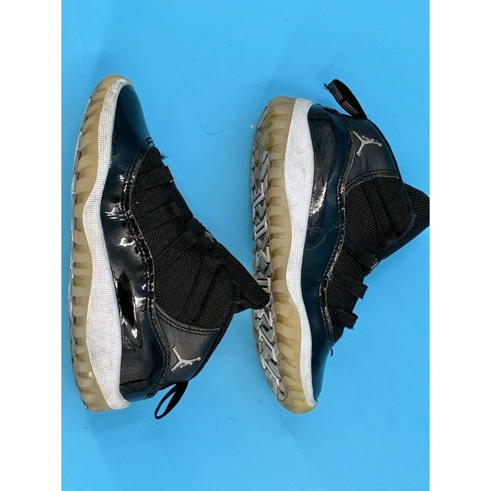 Nike Air Jordan 11 Retro Jubilee Toddler Shoes Black Patent Leather Size 10C